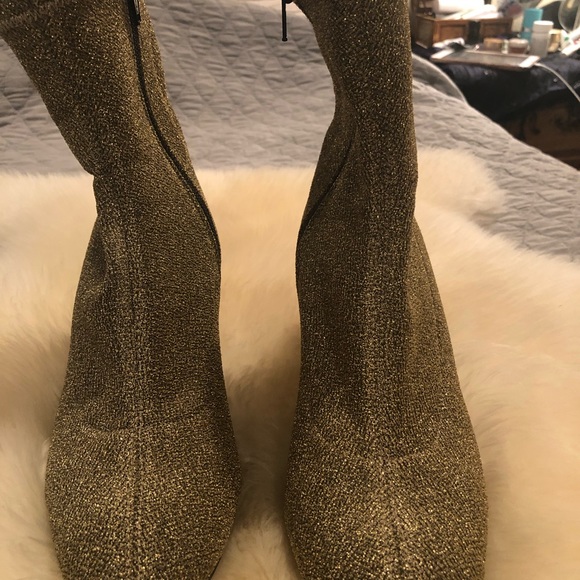 Barely worn Free People gold spectrum sock booties - Picture 2 of 6